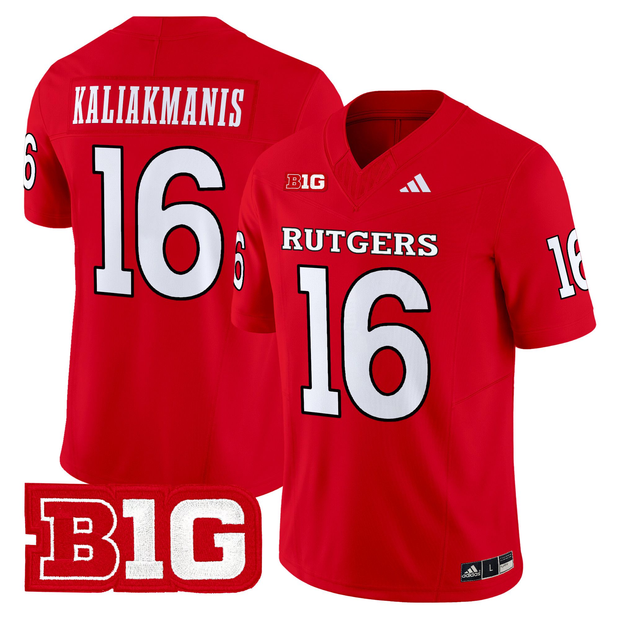 Men Rutgers Scarlet Knights #16 Kaliakmanis Red 2024 Vapor Limited NCAA Jersey style 1->customized ncaa jersey->Custom Jersey